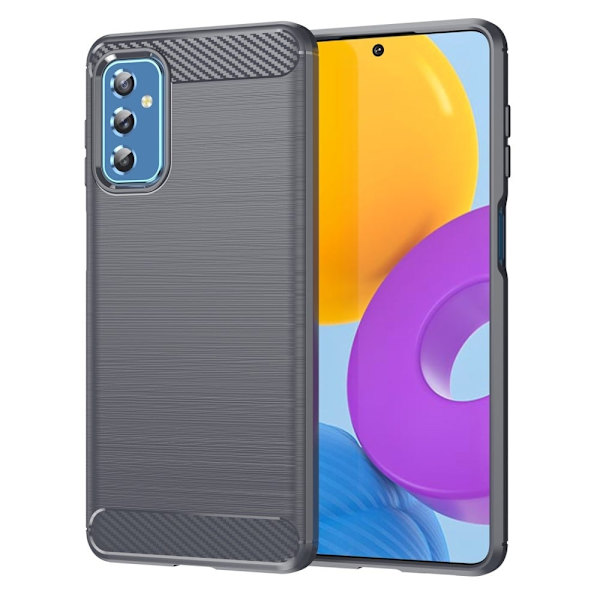 Carbon Flex Suojakotelo Samsung Galaxy M52 5G - Harmaa Silver grey