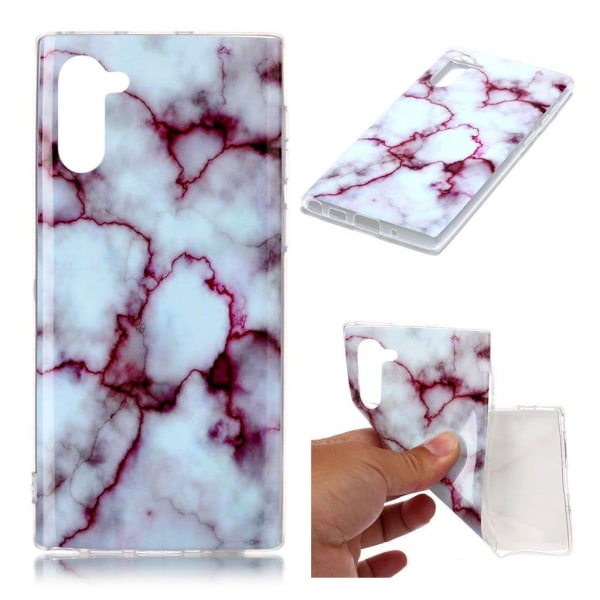 Marble Samsung Galaxy Note 10 cover - Rose / hvid White