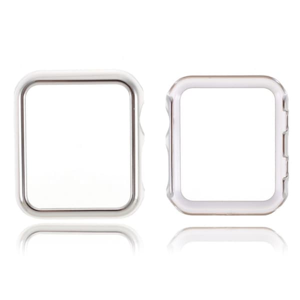 Apple Watch Series 6 / 5 44mm glaserad ram - Silver / Vit Silvergrå