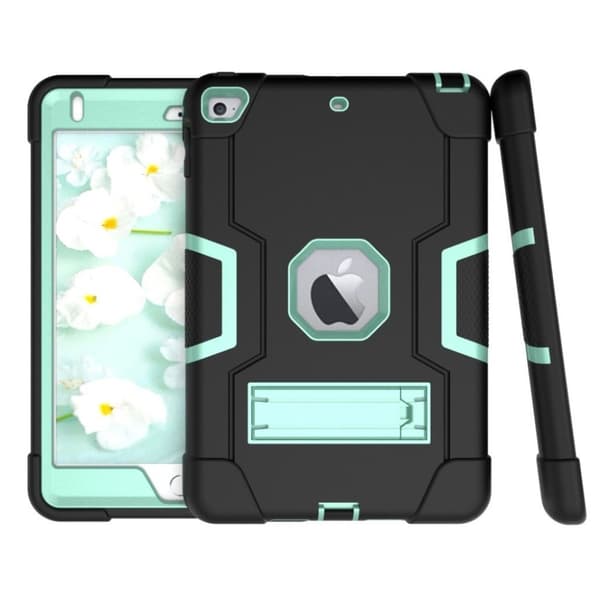 iPad Mini (2019) stødsikkert hybridcover - sort / cyanblå Green