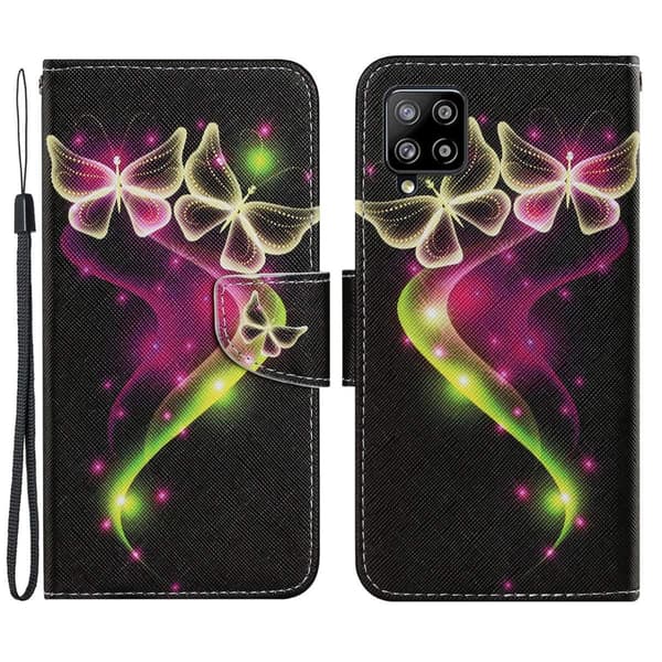 Wonderland Samsung Galaxy A22 4g Flip Etui - Magic Sommerfugle Black
