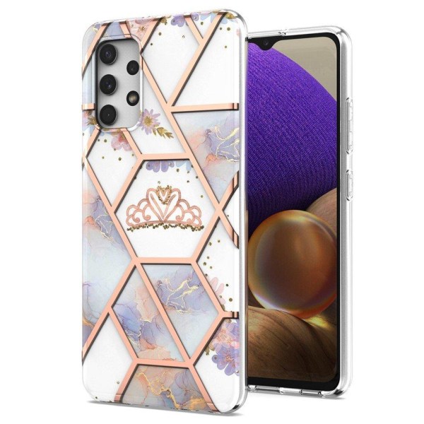 Marmormotiv Samsung Galaxy A32 skal - Marmor / Krona multifärg