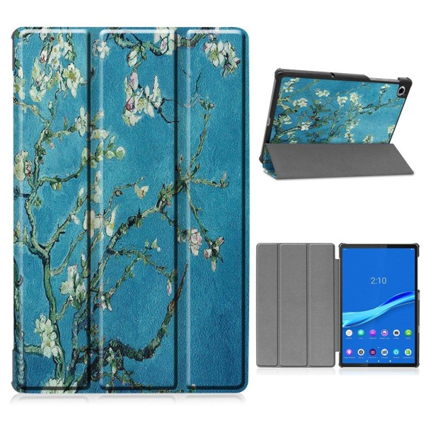 Lenovo Tab M10 FHD Plus tri-fold pattern leather case - Tree wit Multicolor