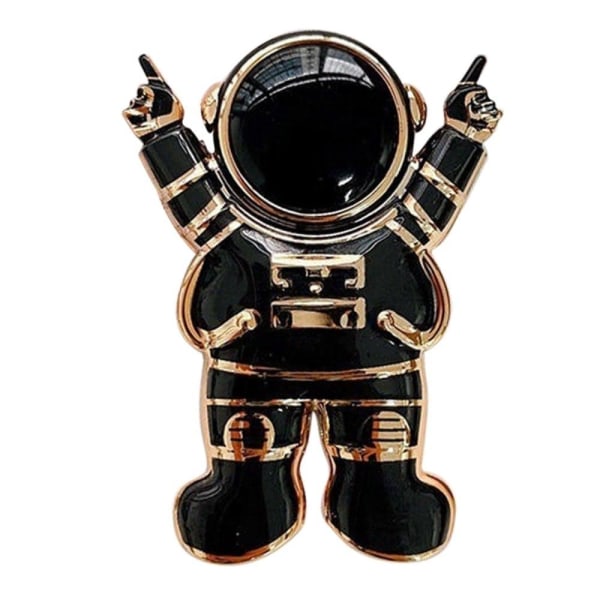 Universal cartoon astronaut electroplated phone bracket stand - Svart