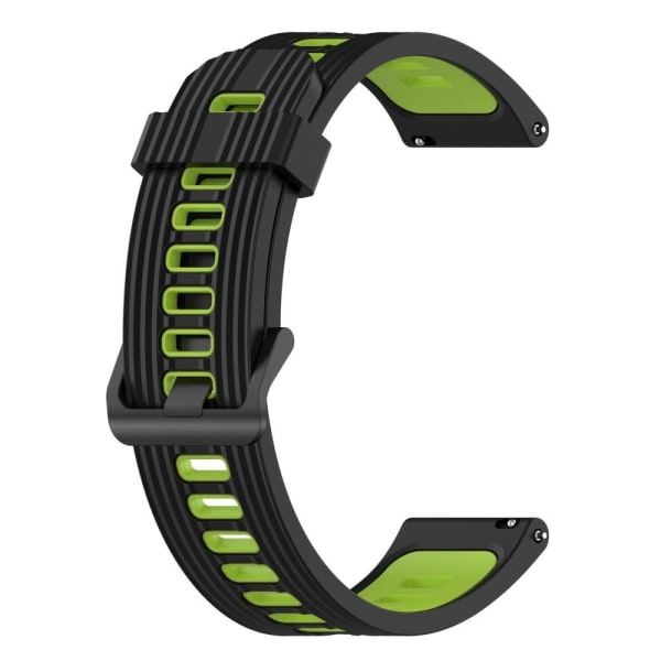 20mm Universal bi-color silicone watch strap - Black / Lime Svart