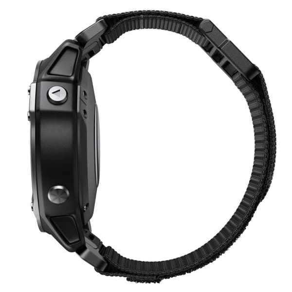 Garmin Fenix 7X / 7X Pro / 6X QuickFit 26mm kellonauha Nylon Loop säädettävä ranne - Musta Black