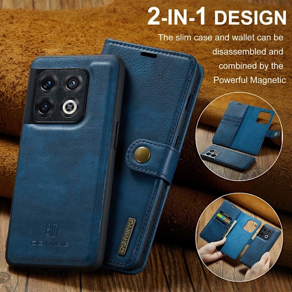 DG.Ming OnePlus 10 Pro 2-in-1 Pung Etui - Blå Blue