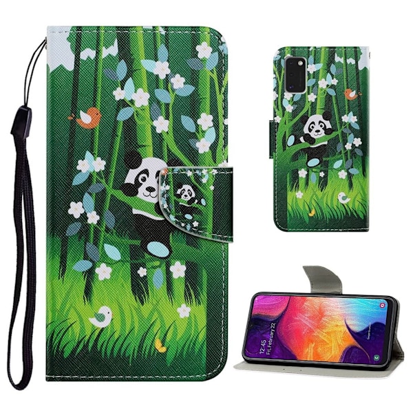 Wonderland Samsung Galaxy A41 flip kuoret - Panda Green
