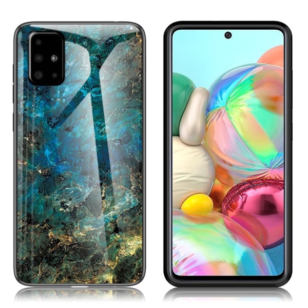 Fantasy Marmor Samsung Galaxy A71 skal - Smaragd Grön