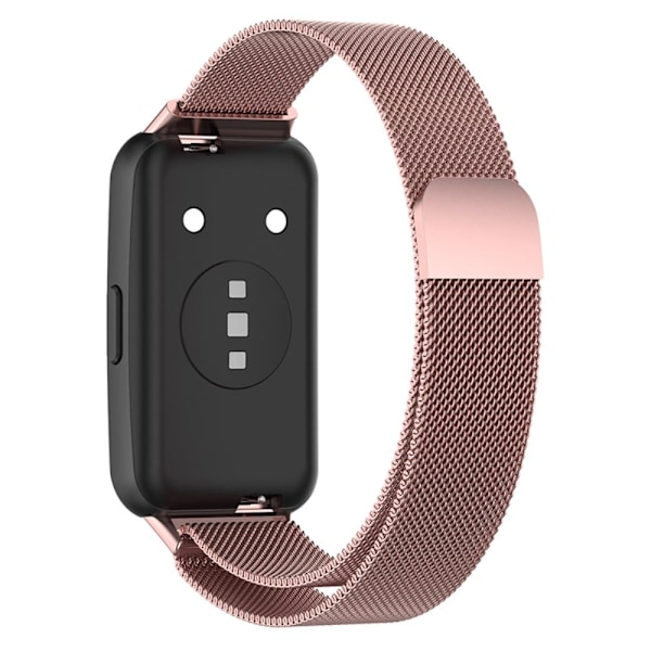 Huawei Band 7 enkel urrem i rustfrit stål - Lyserød Pink