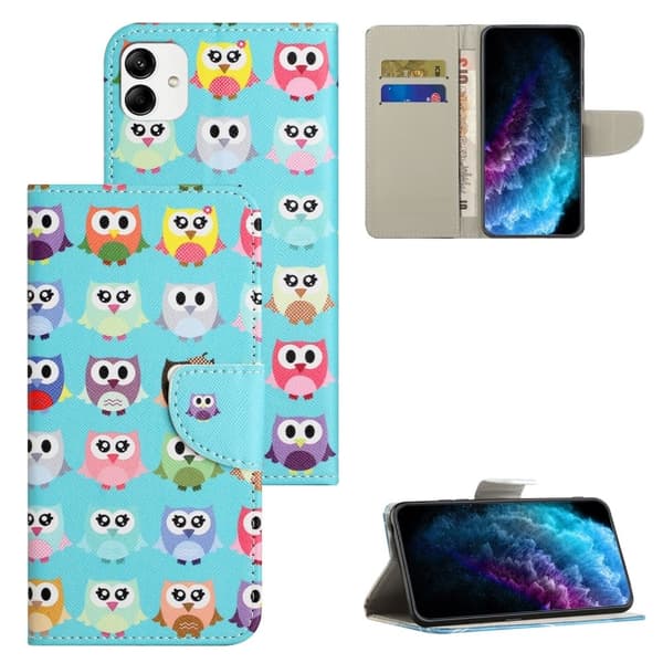 Wonderland Samsung Galaxy A04e Flippetui - Ugler Multicolor
