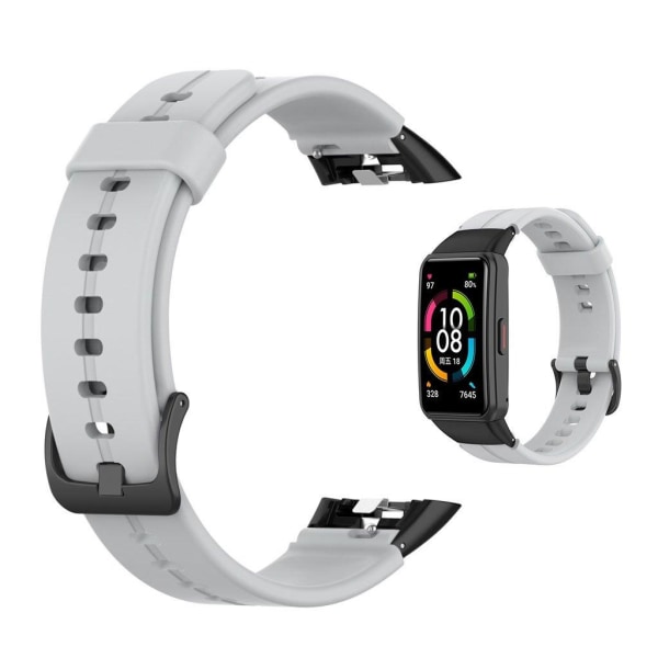 Honor Band 6 adjustable silicone watch strap - Grey Silver grey