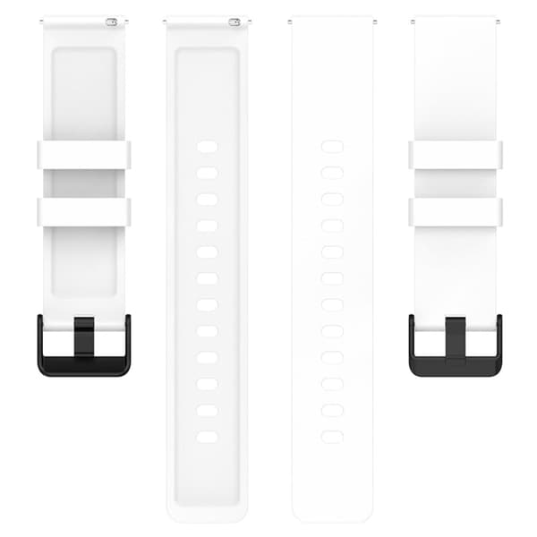 Amazfit Bip 3 / Bip S silikonikellon hihna mustalla soljella - Valkoinen White