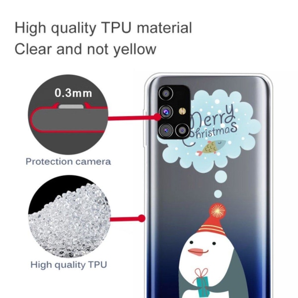 Joulu Samsung Galaxy M51 tapauksessa - Pingviini White