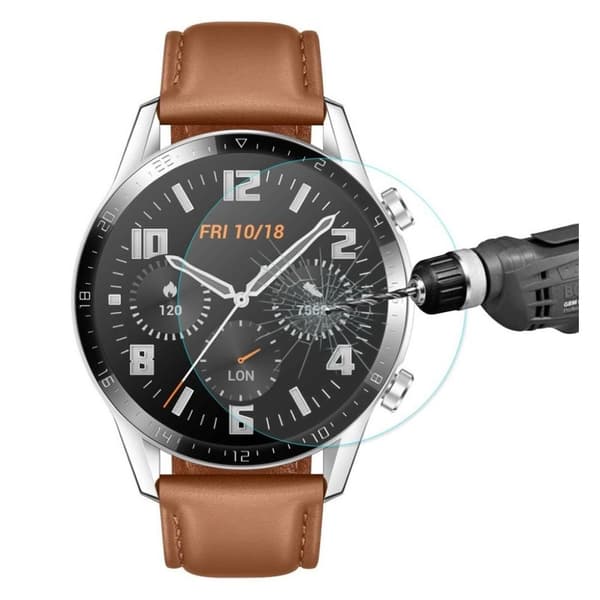HAT PRINCE for Watch GT 2 46mm arc edge tempered glass screen protector Transparent