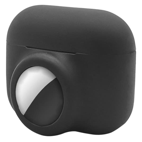 2-i-1 AirPods Pro / AirTags silikoneetui - Sort Black