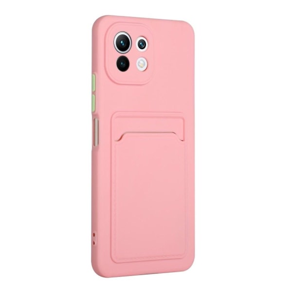 Cover med Kortholder til Xiaomi 11 Lite 5g Ne / Mi 11 Lite 5g / 11 Lite - Lyserød Pink