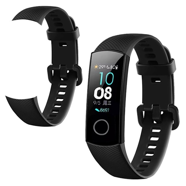 Honor Band 5 silikoninen kellonauha - Musta Black