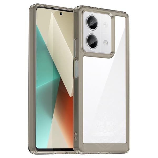 Xiaomi Redmi Note 13 smart akryldeksel - Gjennomsiktig Grå Silver grey