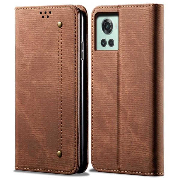 Jeans OnePlus 10R / OnePlus Ace flip etui - Brun Brown