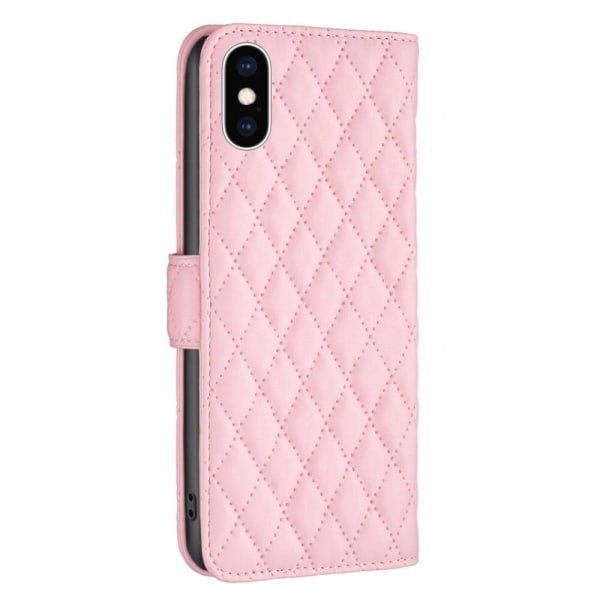 Matt iPhone Xs Max fodral med rombmönster - Rosa Rosa