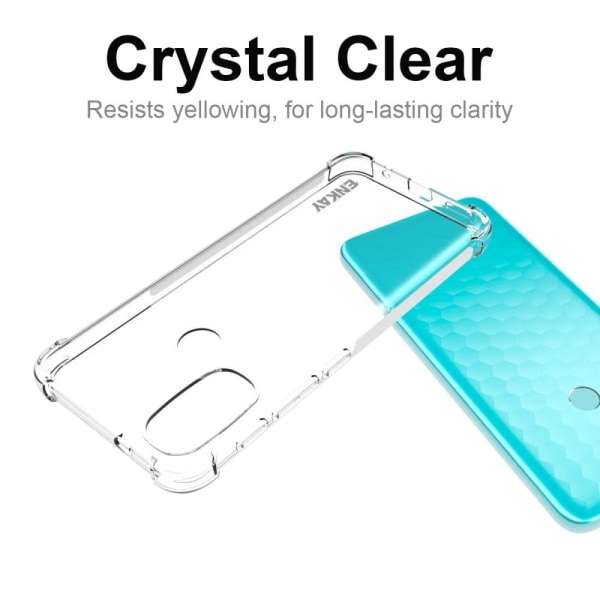 ENKAY genomskinligt droppsäkert fodral för Motorola Moto E30 Transparent