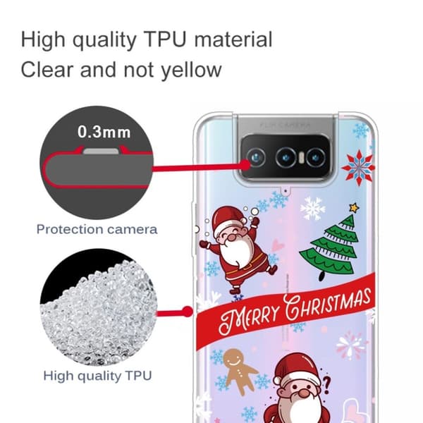 Christmas ASUS Zenfone 7 Pro etui - Happy Santa Multicolor