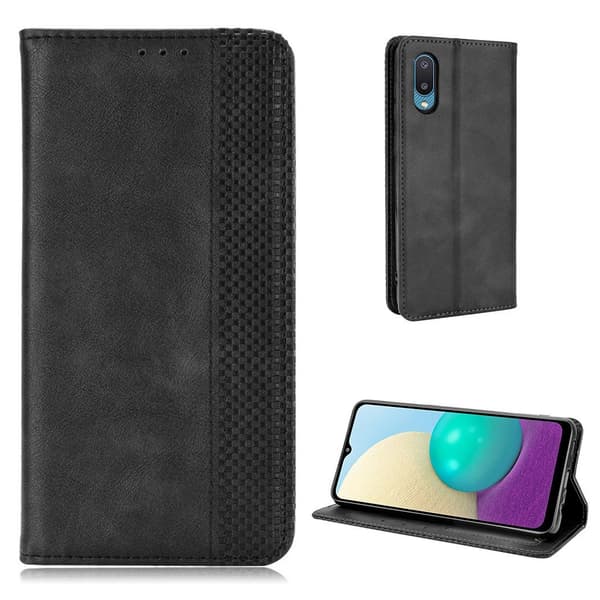 Bofink Vintage Samsung Galaxy M02 / A02 Læder etui - Sort Black