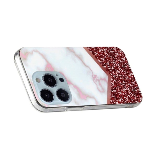 Marble iPhone 13 Pro Suojakotelo - Glitter Sequins Splicing Multicolor