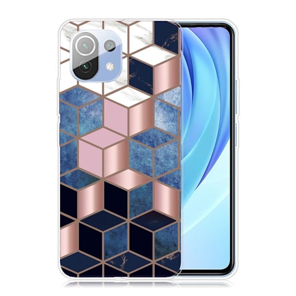 Marble Xiaomi Mi 11 Lite 5g / 11 Lite Etui - Blå / Guld Terning Multicolor