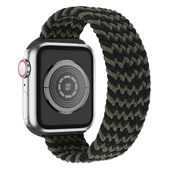 Apple Watch (41mm) elastisk urrem - Sort / Grøn / Størrelse: L Black