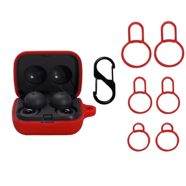 Sony LinkBuds silikoninen latauskotelo soljella - Punainen Red