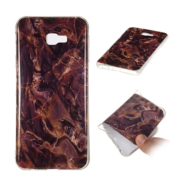 Samsung Galaxy J4 Plus (2018) marmor mønster blødt etui - stil F Brown