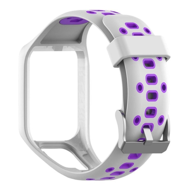 TomTom Runner 2 / 3 dual color silicone watch band - White / Purple White