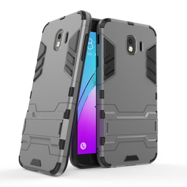 Samsung Galaxy J4 (2018) kul beskyttelseskombinasjonssak - Grå Silver grey