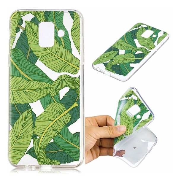 Samsung Galaxy A6 (2018) mobilskal silikon mönster - Gröna löv Grön