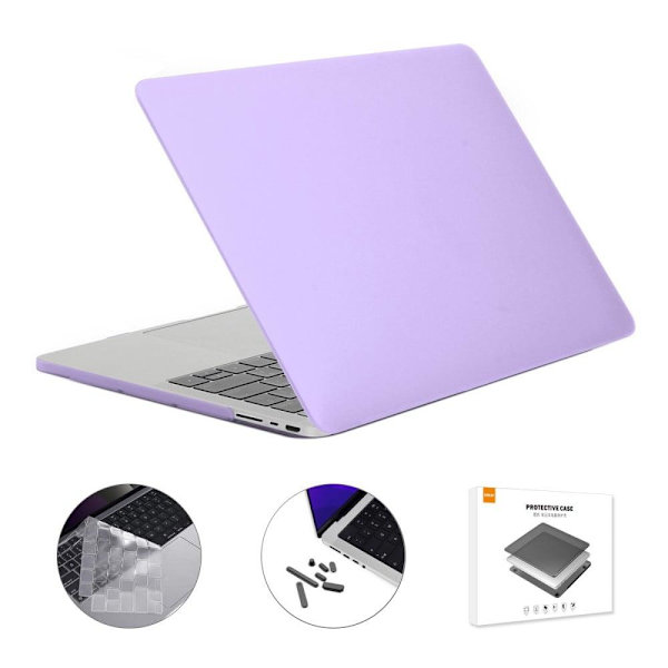 HAT PRINCE MacBook Pro 16 M1 / M1 Max (A2485, 2021) laptop- och tangentbordsskydd med dammskyddspluggar - Lila Lila