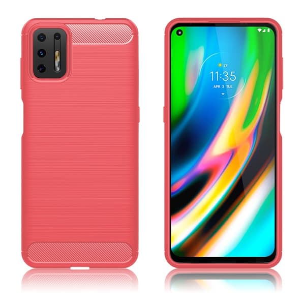 Carbon Flex Motorola Moto G9 Plus kotelot - Punainen Red