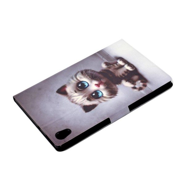 Cool pattern leather case for Lenovo Tab M10 - Cute Cat Silvergrå