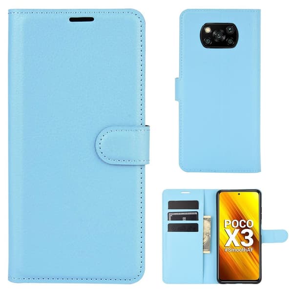 Classic Xiaomi Poco X3 / Poco X3 Nfc Flippetui - Babyblå Blue