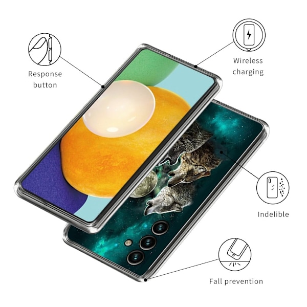 Deco Samsung Galaxy A54 Suojakotelo - Three Wolves Green