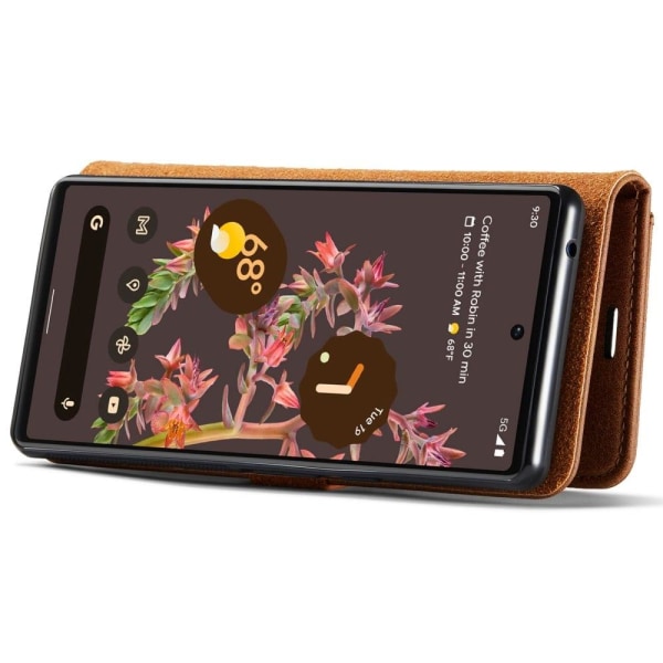 DG.Ming Google Pixel 6 2-in-1 Lompakko Suojakotelo - Ruskea Brown