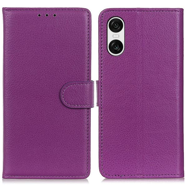 Klassisk Sony Xperia 10 VI flip etui - Lilla Purple