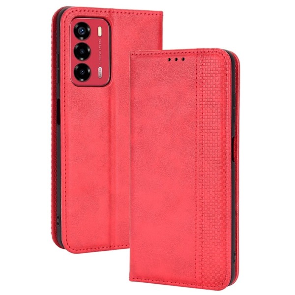 Bofink Vintage ZTE Blade A72 / ZTE V40 Vita nahkakotelo - Punainen Red