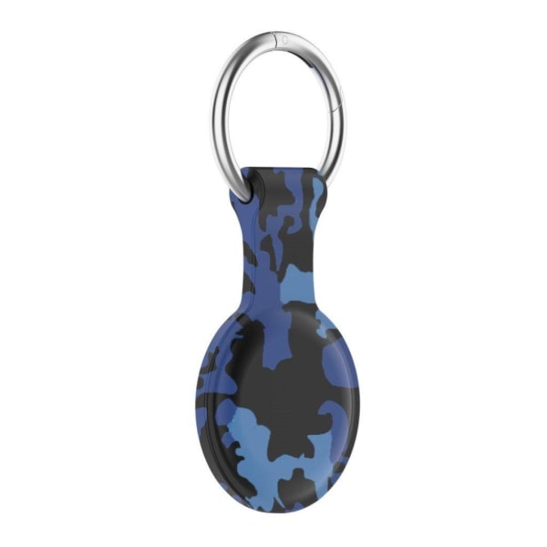 AirTags silicone pattern printing cover with key ring - Camoufla Blue