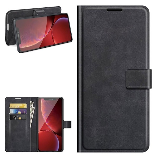 Lompakko Nahkakotelo For iPhone 13 Pro Max - Musta Black