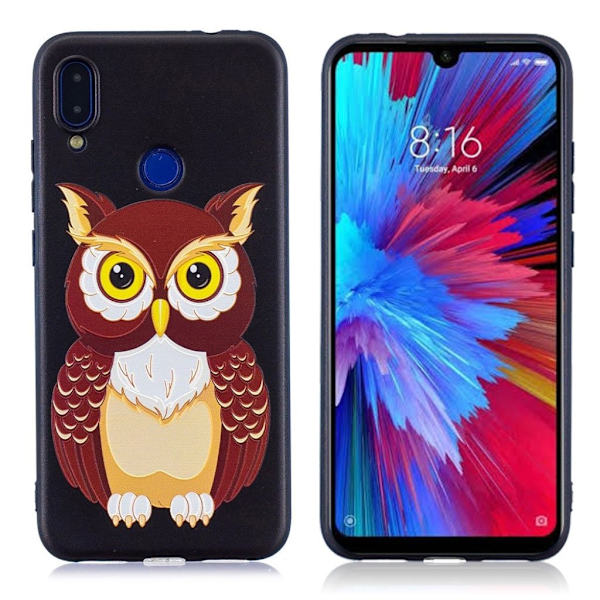 Imagine Xiaomi redmi Note 7 / Note 7 Pro / Note 7S etui - Brun Owl Multicolor