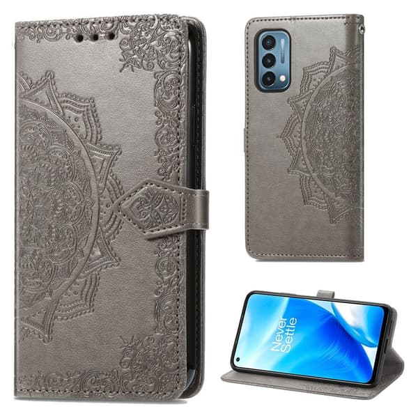 Mandala OnePlus Nord N200 5G Läppäkotelo - Harmaa Silver grey
