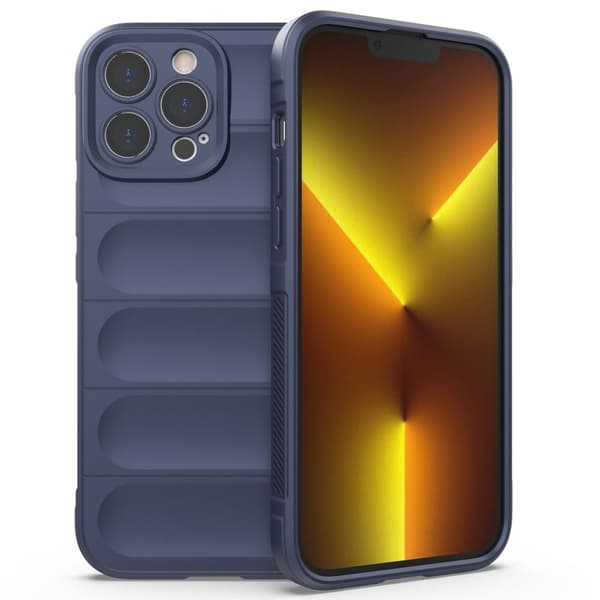 Mjukt greppformat iPhone 13 Pro Max skal - Blå Blå