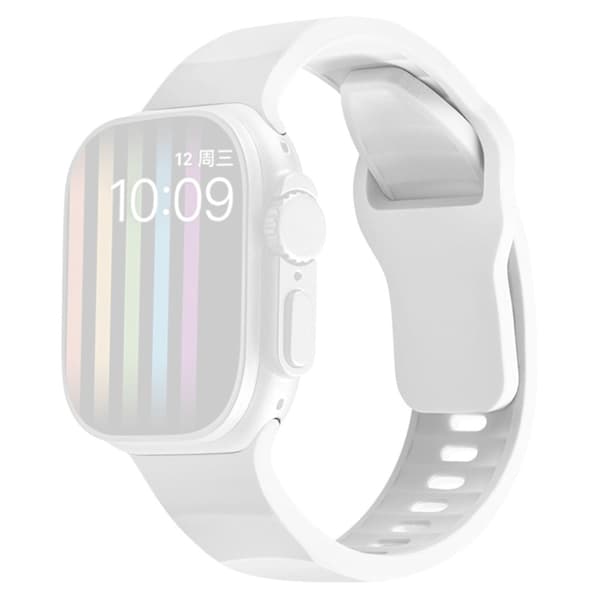 Apple Watch Series 9 41mm silikonerem i bølget stil - Hvid White